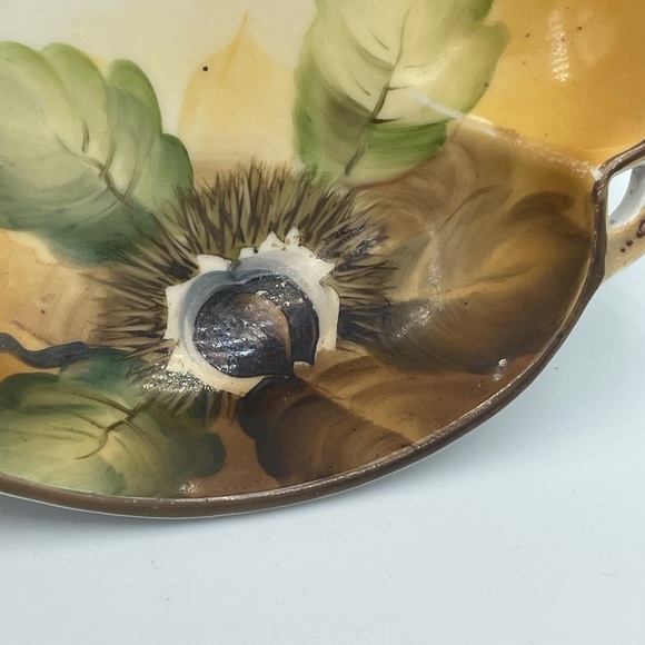 Vintage Nippon Porcelaine Hand Painted Triple  Handle  Candy/nut dish - Picture 4 of 7
